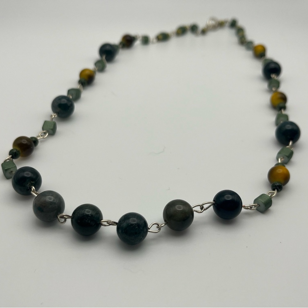 Green and Yellow Beaded Necklace